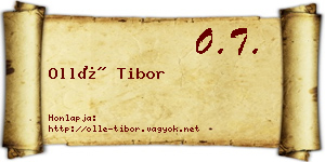 Ollé Tibor névjegykártya
