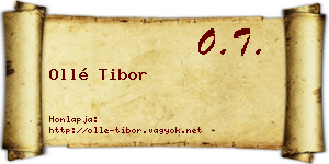 Ollé Tibor névjegykártya