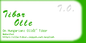 tibor olle business card